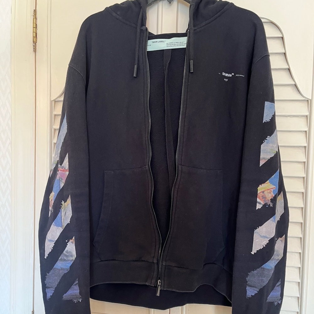 Off-White SS19 Impressionism Monet Arrow Sweatshirt Hoodie Virgil Abloh XL